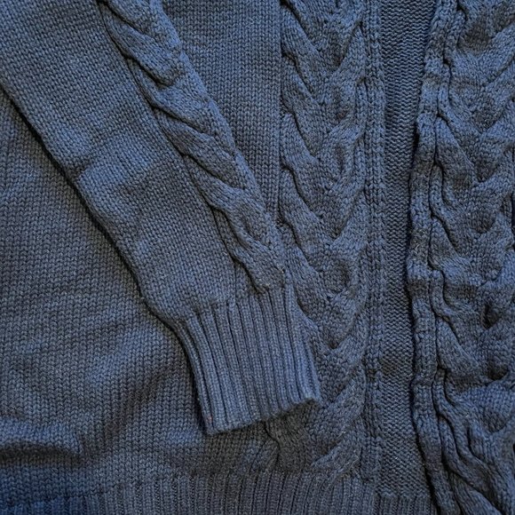 Banana Republic Dark Blue Cotton Cashmere Sweater Cardigan w/ Braided Details - Picture 10 of 11